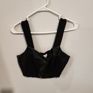 CAbi Black Leather Tank Top